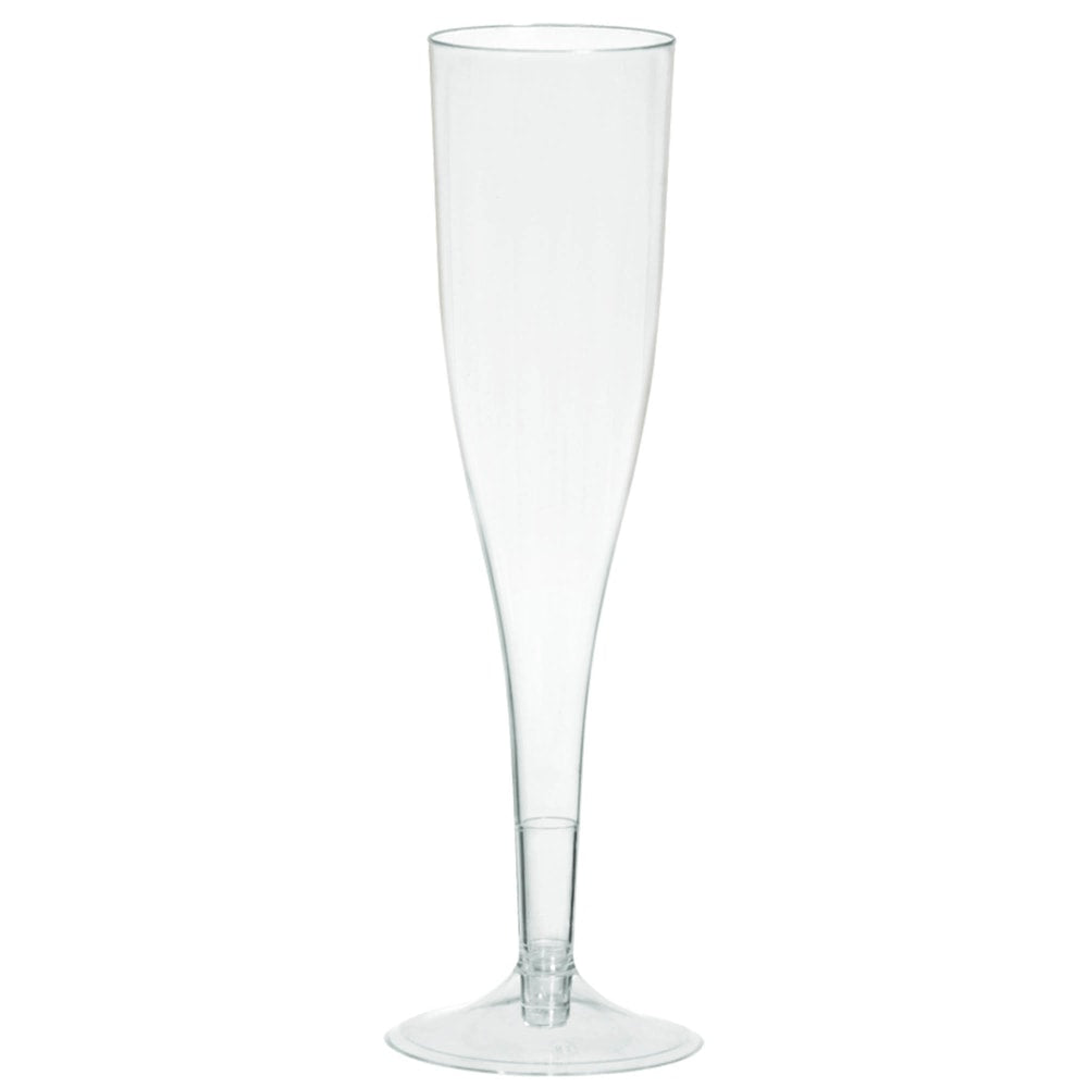 Amscan Plastic Champagne Flutes, 5.5 Oz, Clear, 20 Flutes Per Pack, Case Of 2 Packs