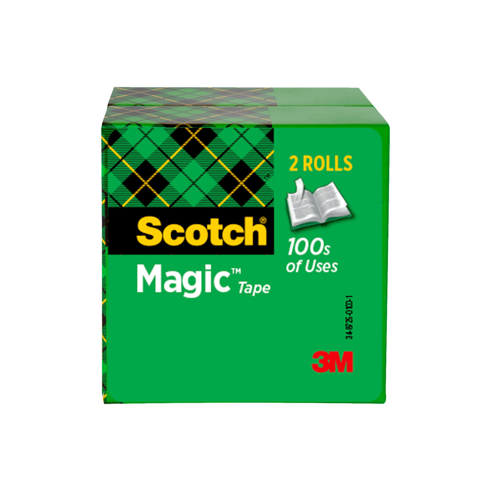 Scotch Magic Tape, Invisible, 3/4 in x 2592 in, 2 Tape Rolls, Clear, Home Office and School Supplies