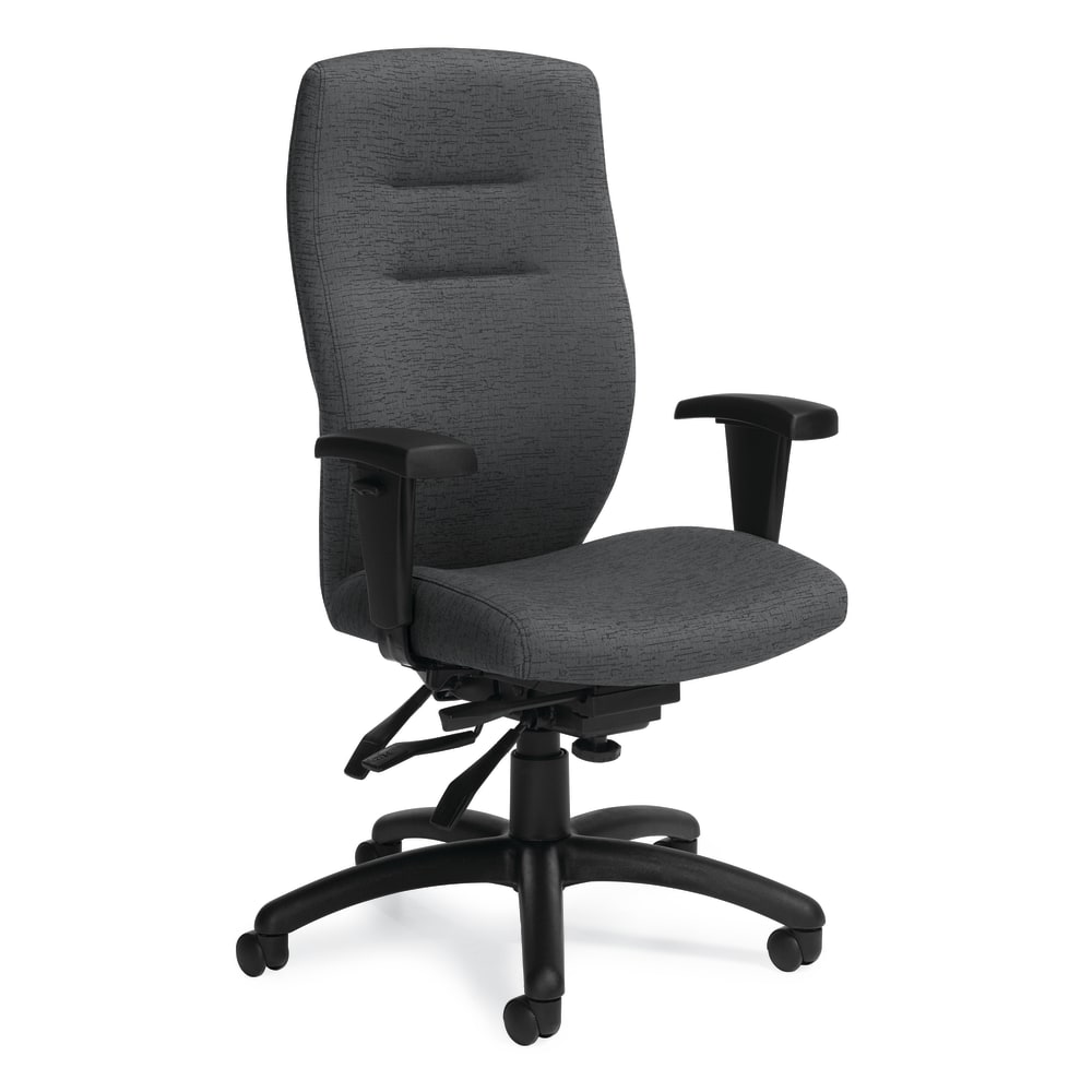Global Synopsis High-Back Chair, 46inH x 24inW x 25inD, Granite Rock/Black