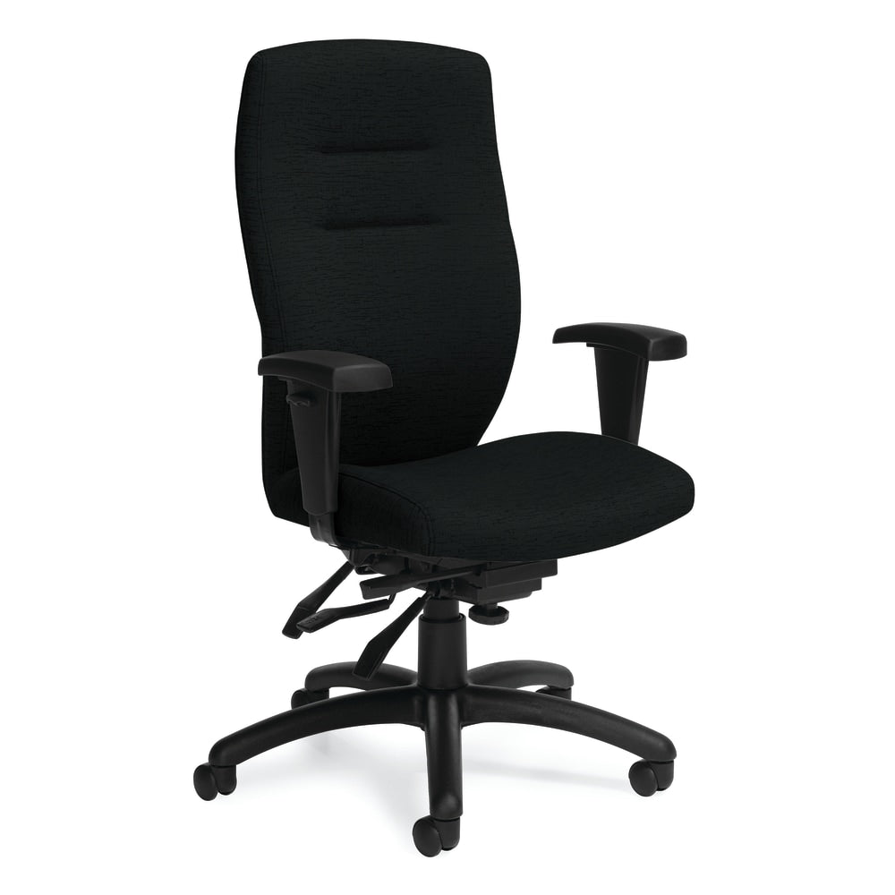 Global Synopsis High-Back Chair, 46inH x 24inW x 25inD, Black Coal/Black