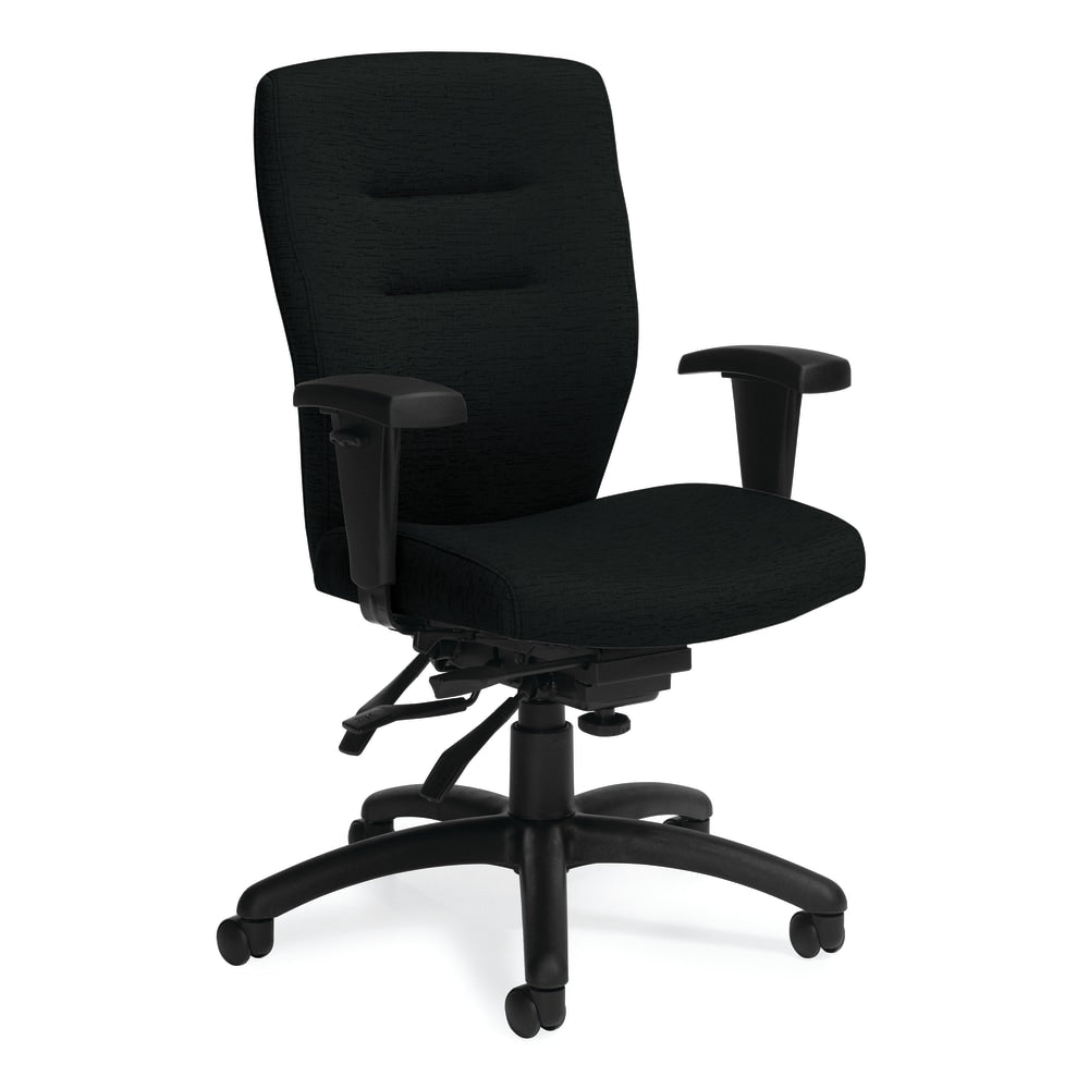 Global Synopsis Mid-Back Chair, 24inH x 24inW x 25inD, Black Coal/Black