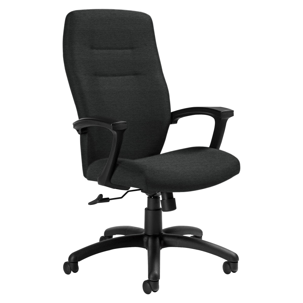 Global Synopsis High-Back Chair, 43 1/2inH x 24 1/2inW x 26 1/2inD, Granite Rock/Black