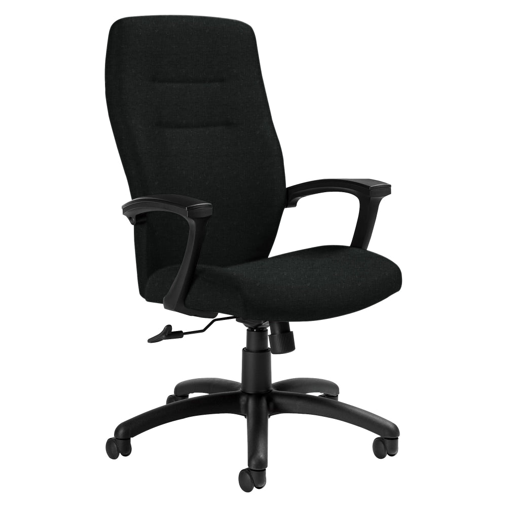 Global Synopsis High-Back Chair, 43 1/2inH x 24 1/2inW x 26 1/2inD, Black Coal/Black