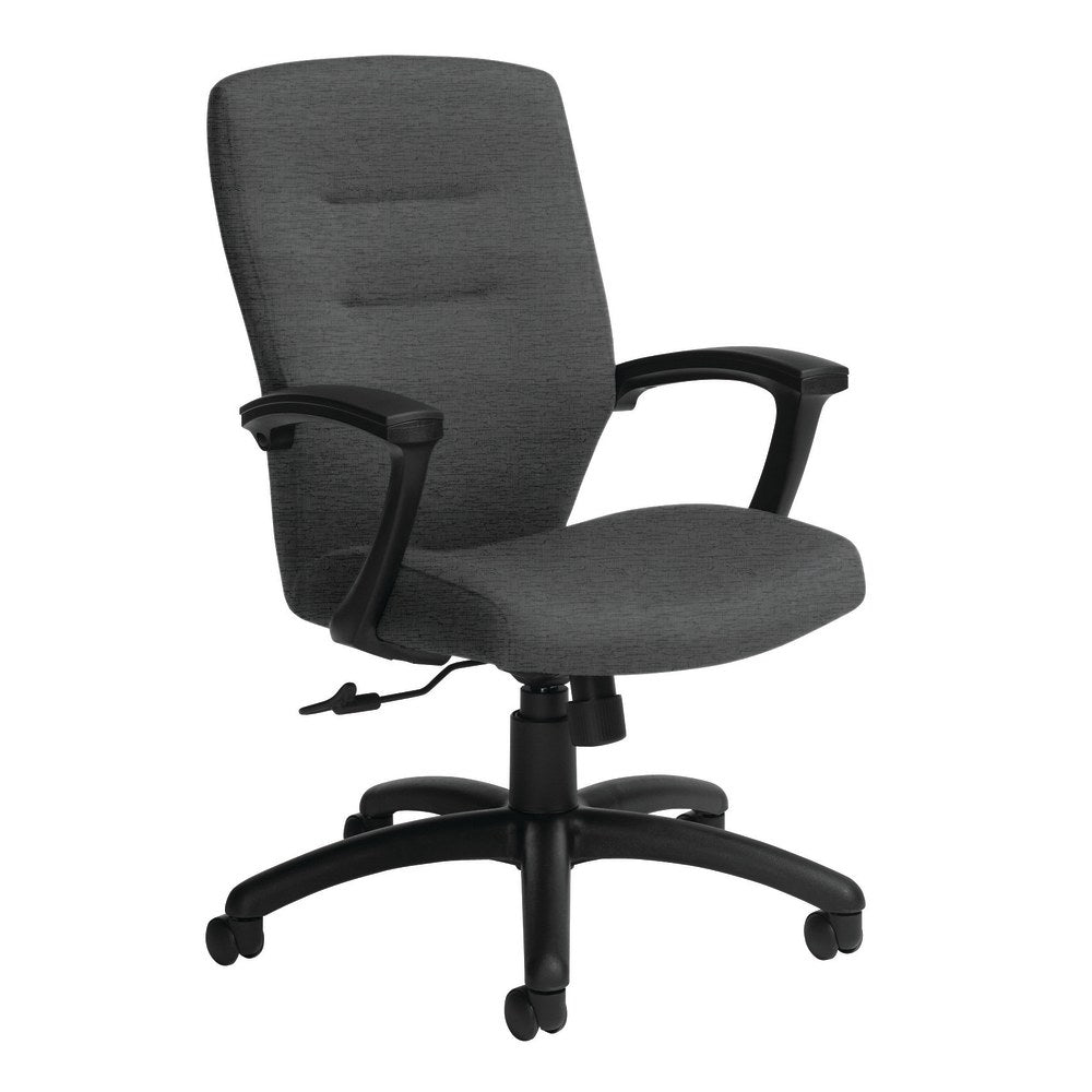 Global Synopsis Mid-Back Chair, 39 1/2inH x 24 1/2inW x 26 1/2inD, Granite Rock/Black