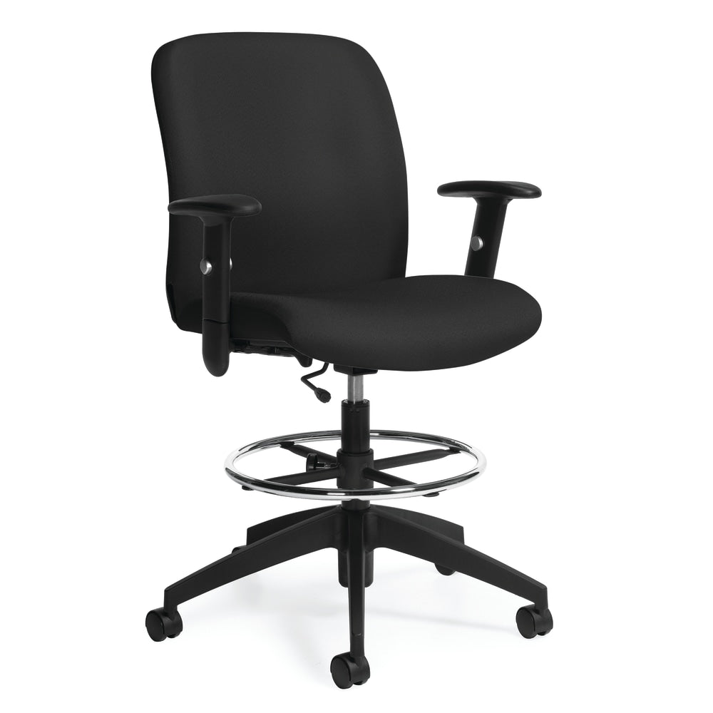 Global Truform Mid-Back Chair, 47inH x 25inW x 20inD, Ebony/Black