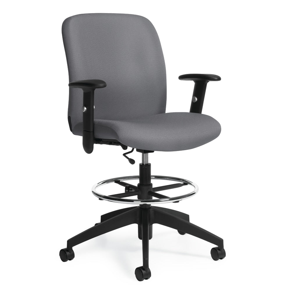 Global Truform Mid-Back Chair, 47inH x 25inW x 20inD, Slate/Black