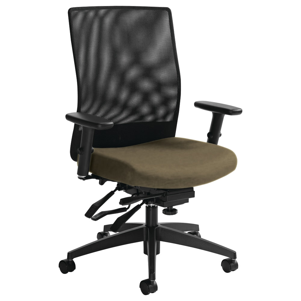 Global Weev Mid-Back Tilter Chair, 39inH x 25inW x 24inD, Beach Day/Black
