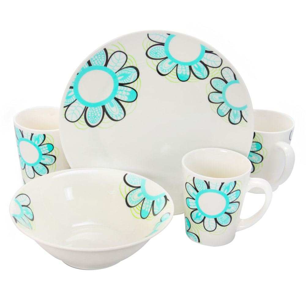 Gibson Home Lush Blossom 12-Piece Dinnerware Set