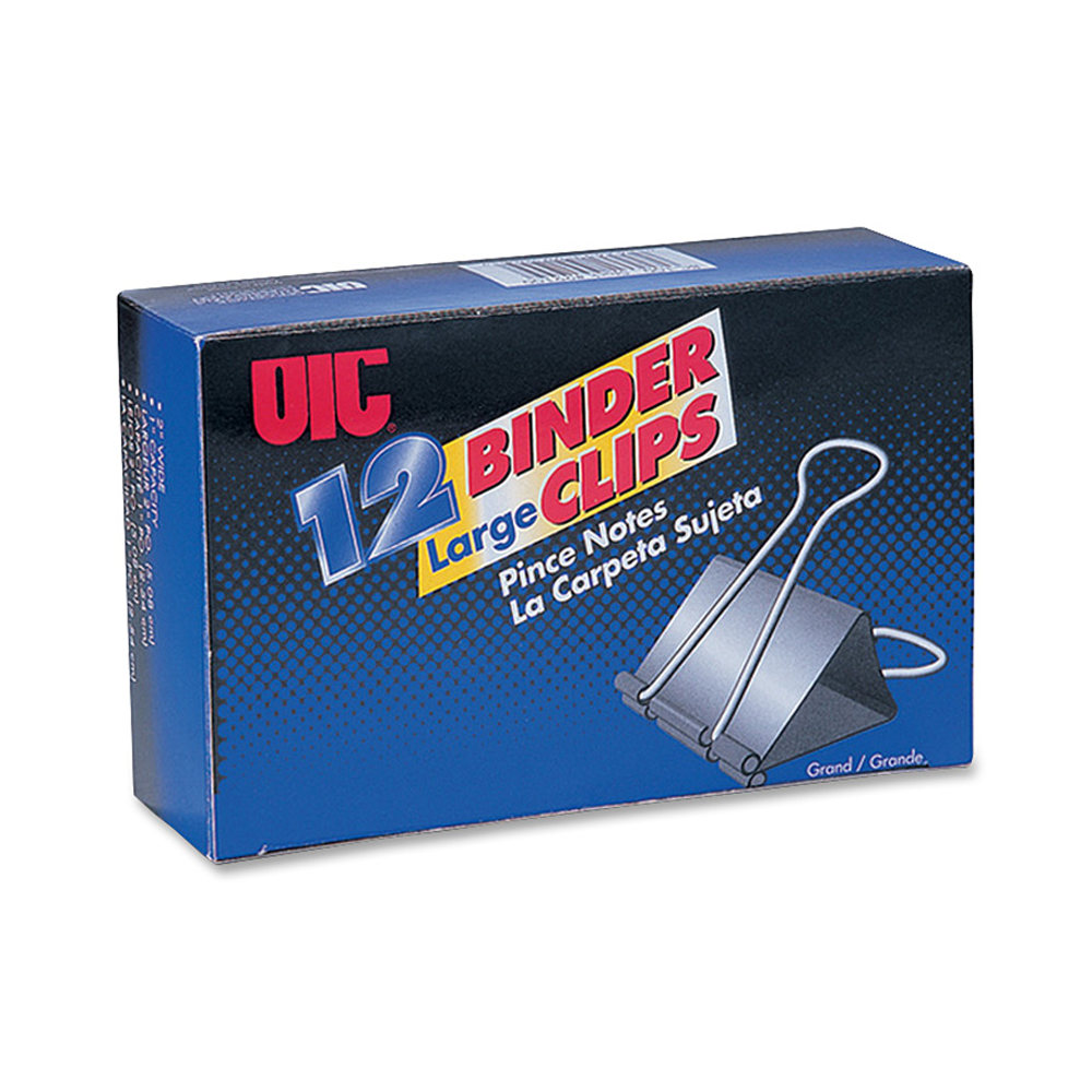 OIC Binder Clips, Large, 2in, Black, Box Of 12