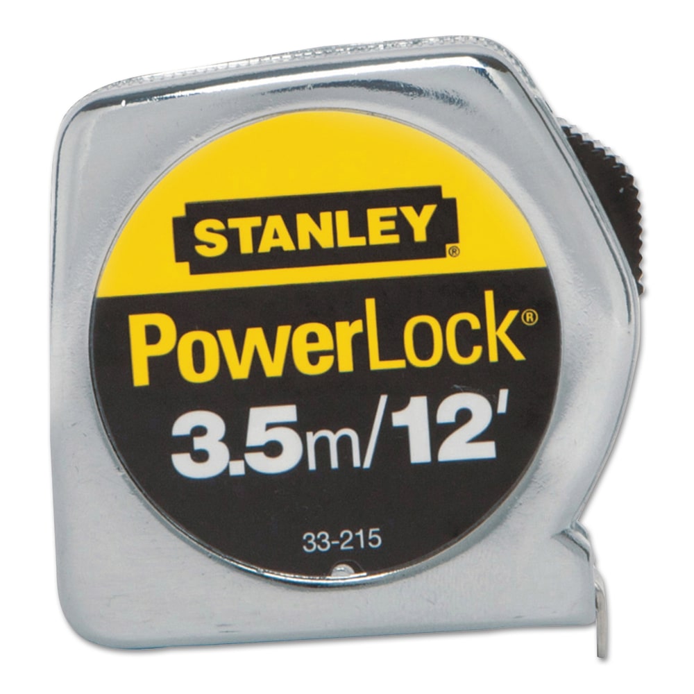 Stanley Tools Powerlock Die Cast Tape Measure, 12ft x 1/2in Blade