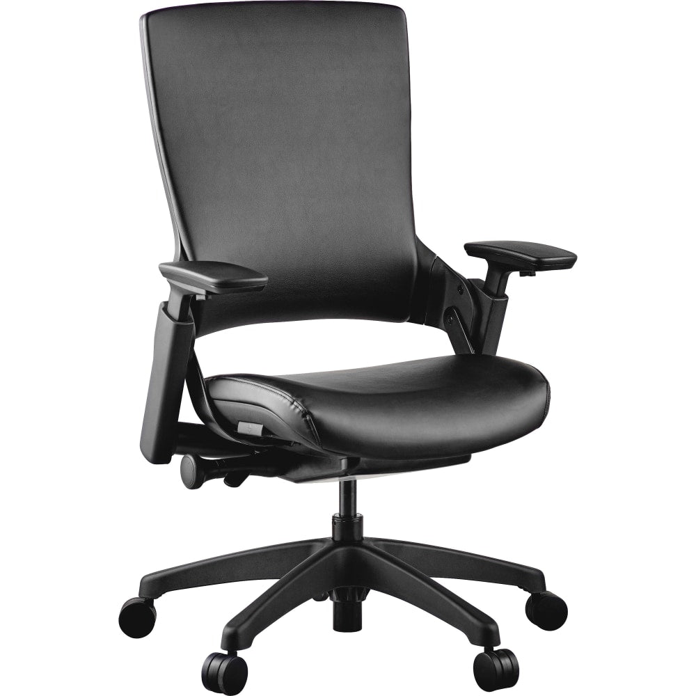 Lorell Serenity Ergonomic Bonded Leather High-Back  Executive Chair, Black