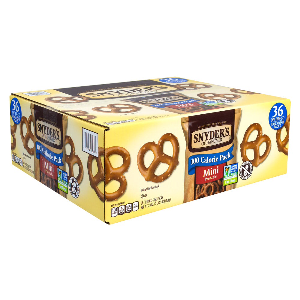 Snyders Mini Pretzels 100 Calorie Bags 36 Count