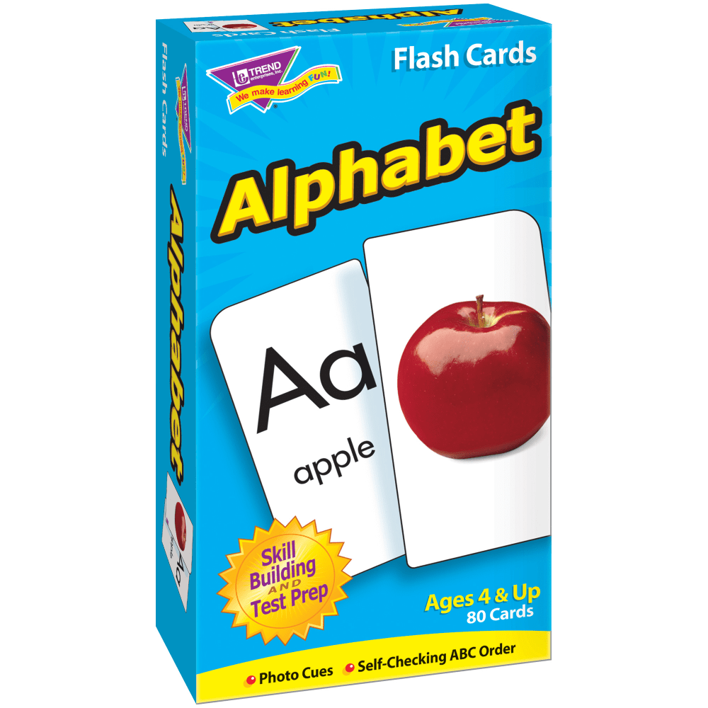 TREND Alphabet Skill Drill Flash Cards, 6in x 3 1/2in, Pre-K To Grade 1, Set Of 80