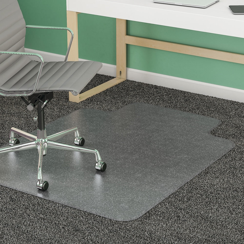 Deflecto SuperMat Chair Mat For Medium Pile Carpet, Beveled Lip, 45inW x 53inD, Clear