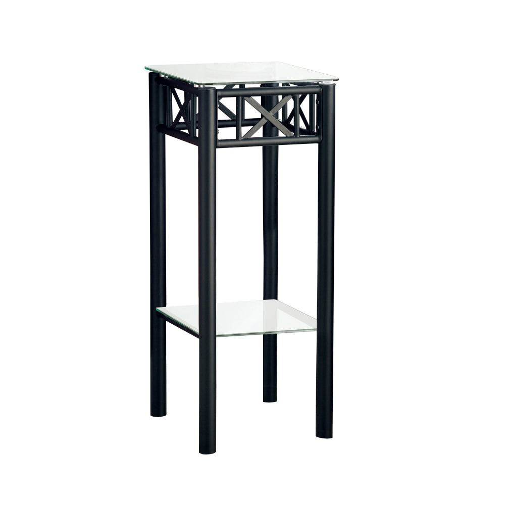 Monarch Specialties Kayleigh Accent Table, 28inH x 12inW x 12inD, Black