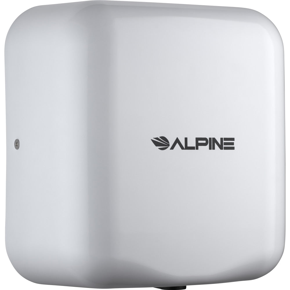 Alpine Industries Hemlock 220-Volt Commercial Automatic High-Speed Electric Hand Dryer With Wall Guard, White