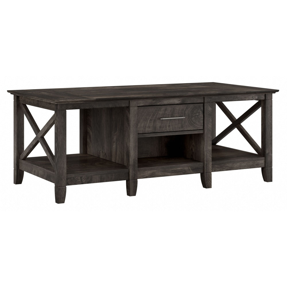 Bush Furniture Key West Coffee Table With Storage, Dark Gray Hickory, Standard Delivery