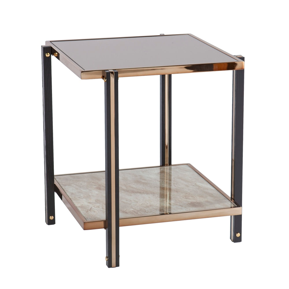 SEI Thornsett End Table, 24inH x 22-1/4inW x 22-1/4inD, Champagne