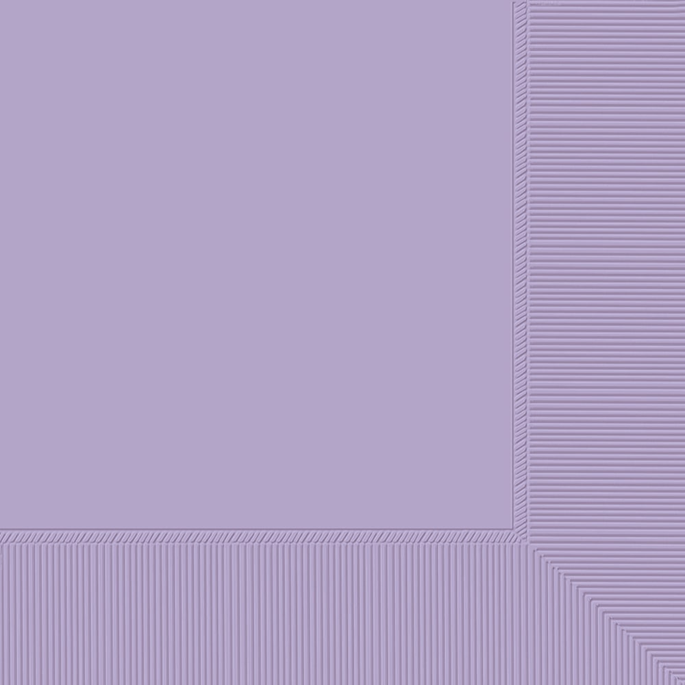 Amscan Beverage Napkins, 5in x 5in, Lavender, 100 Napkins Per Pack, Case Of 6 Packs