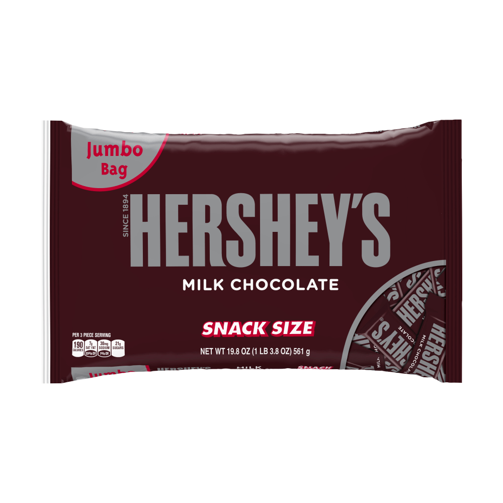 Hersheys Snack-Size Milk Chocolate Bars, 19.8 Oz Bag