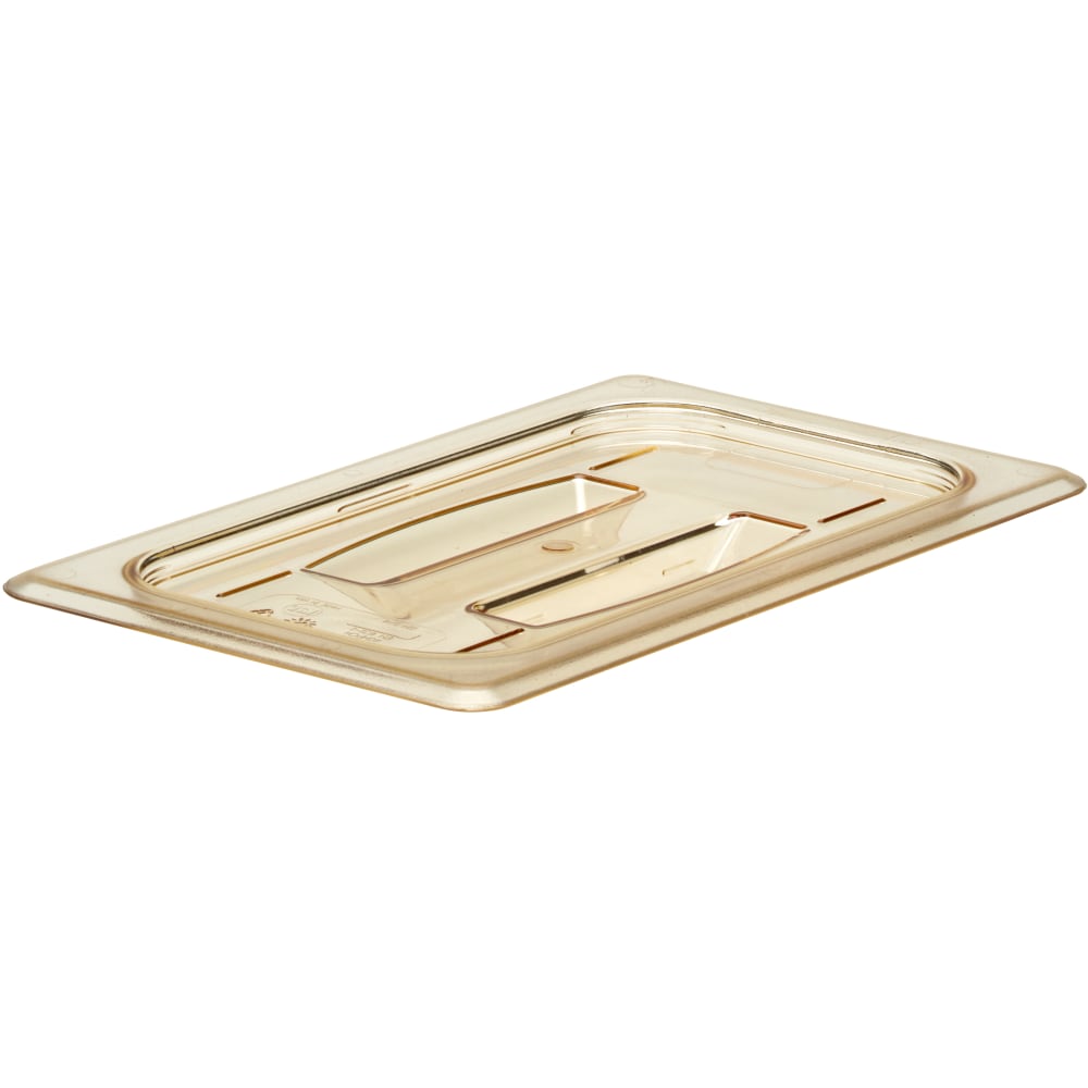 Cambro Camwear 1/4 H-Pan Food Pan Lids With Handles, Amber, Set Of 6 Lids