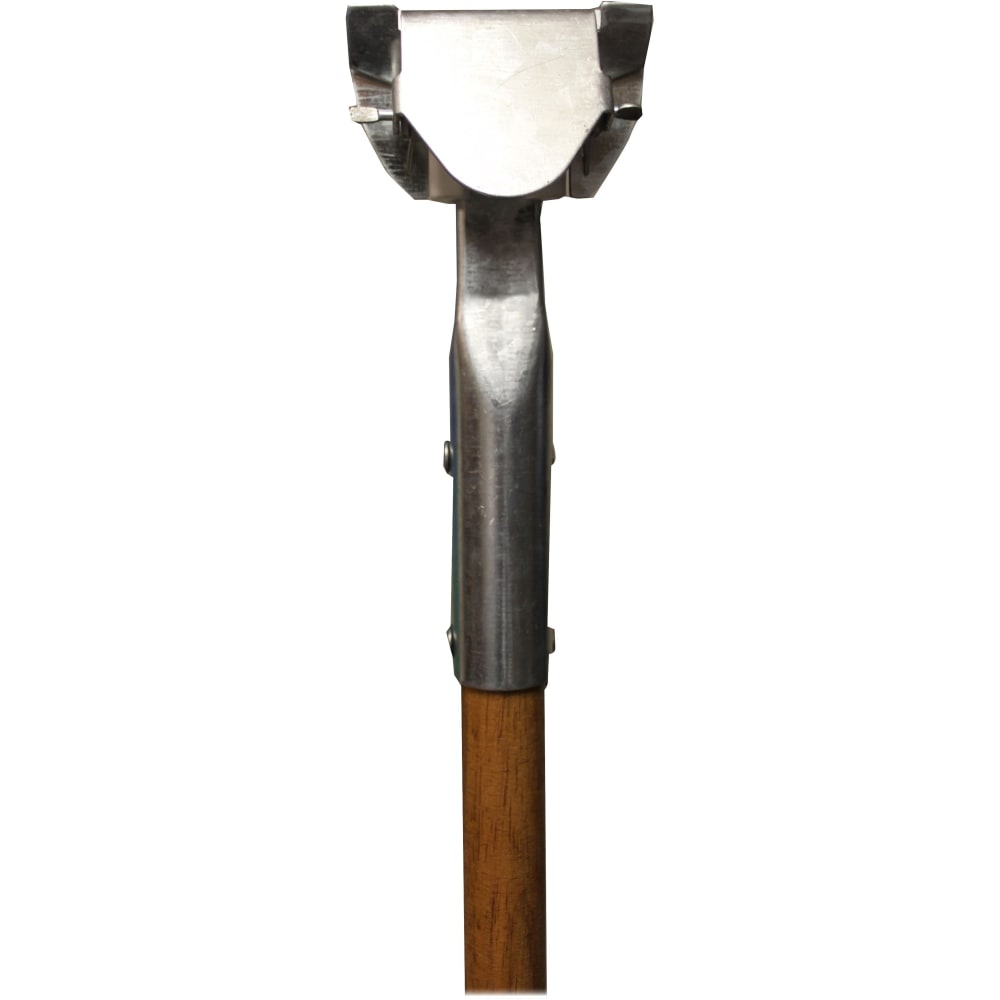 Genuine Joe Dust Mop Snap-on Wood Handle - 60in Length - 1.50in Diameter - Natural, Silver - Wood - 1 Each