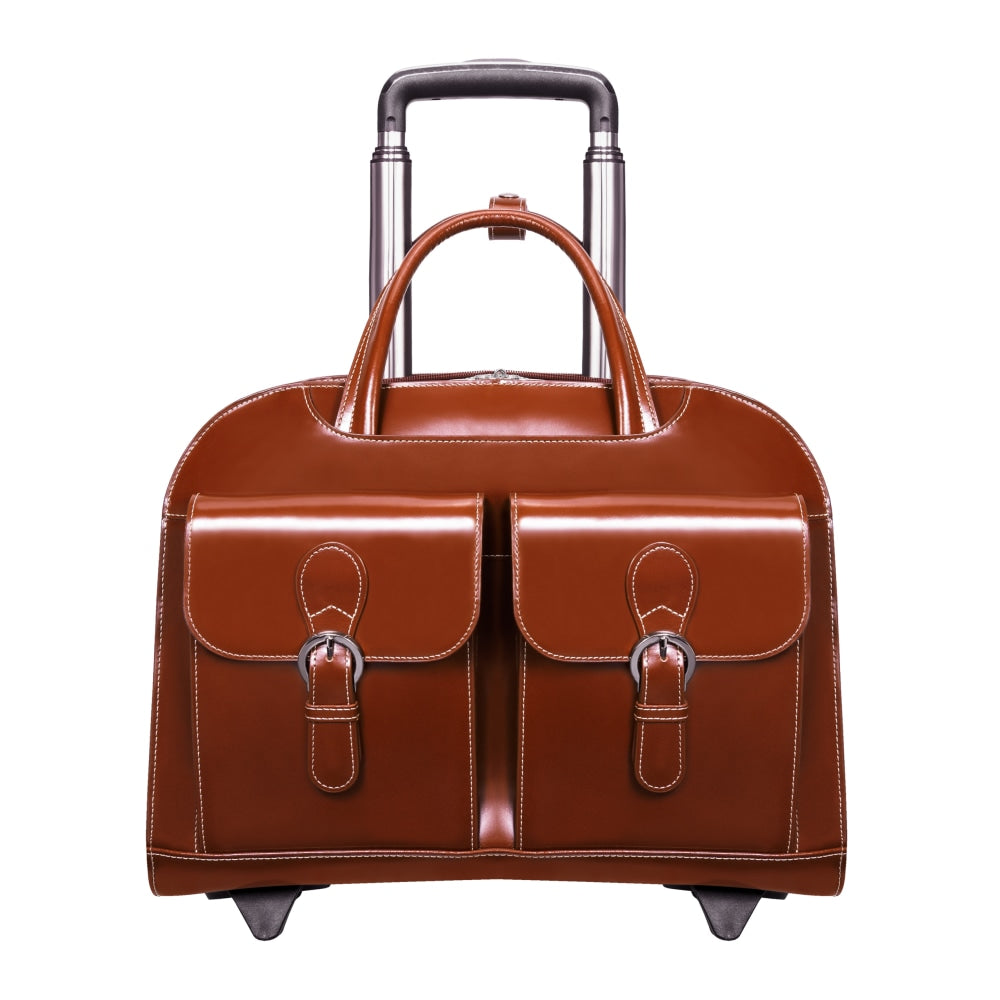 McKlein L-Series Davis Briefcase With 15in Laptop Pocket, Brown