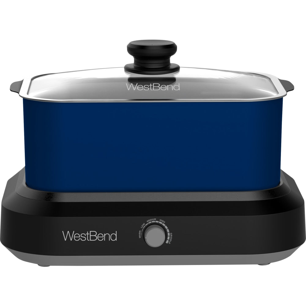West Bend 5-Quart Oblong Slow Cooker, Blue