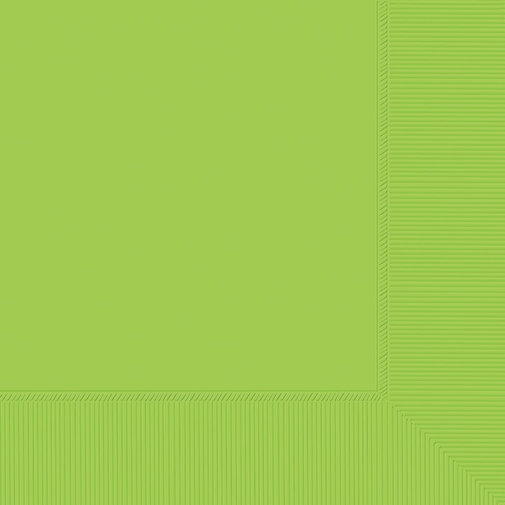 Amscan Beverage Napkins, 5in x 5in, Kiwi Green, 100 Napkins Per Pack, Case Of 6 Packs