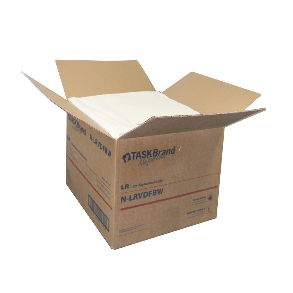 Hospeco TaskBrand Topline Linen Replacement Napkins, 16in x 16in, White, Pack Of 1,000 Napkins