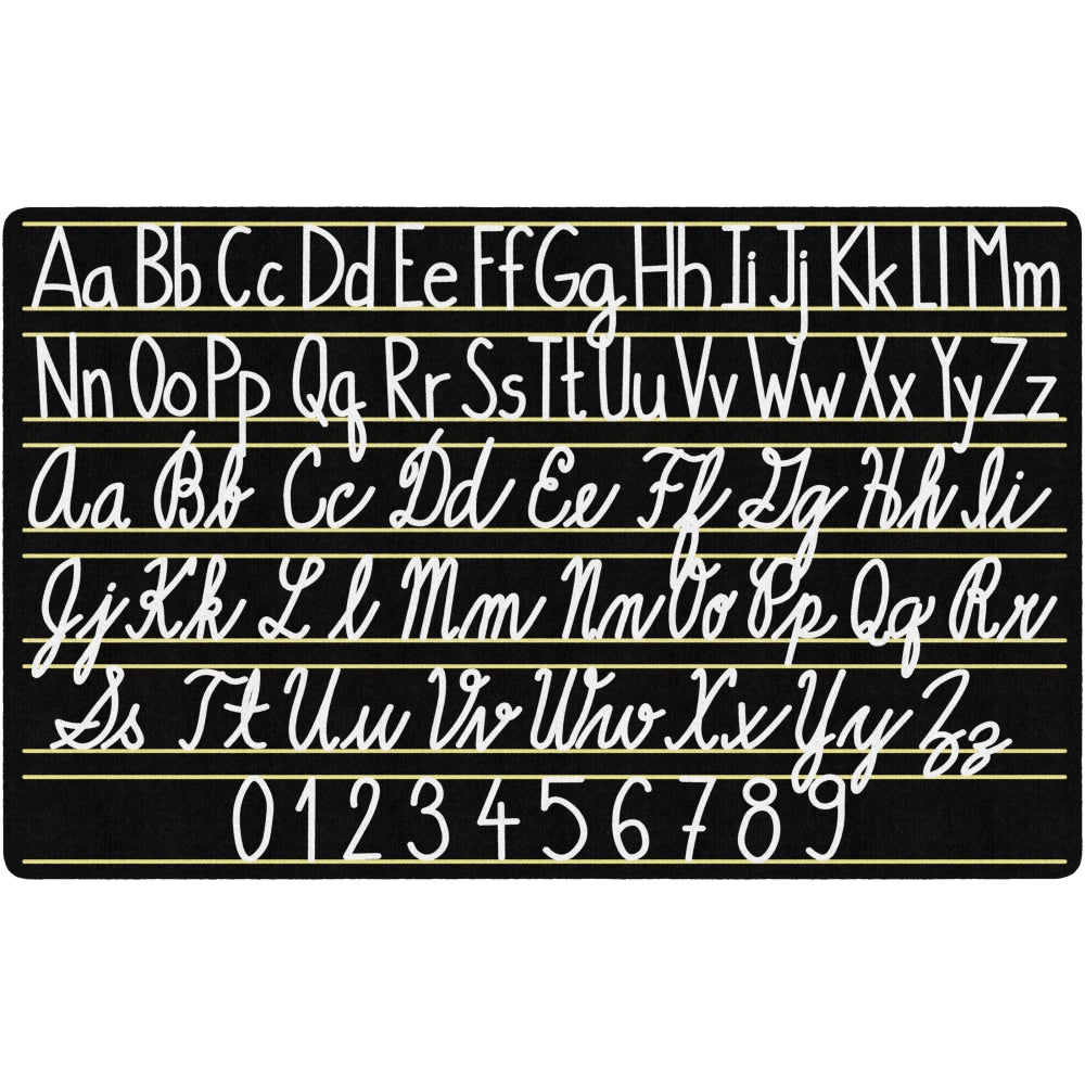 Flagship Carpets Handwriting Sampler Area Rug, 7ft6inH x 12ftW, Black/White