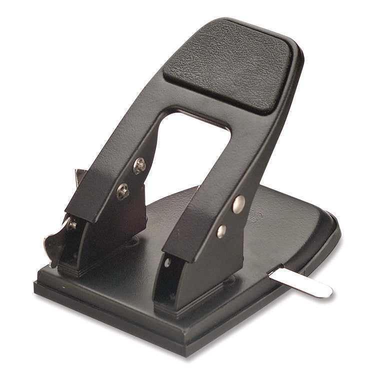 50-Sheet Heavy-Duty Two-Hole Punch With Padded Handle, 1/4" Holes, Black