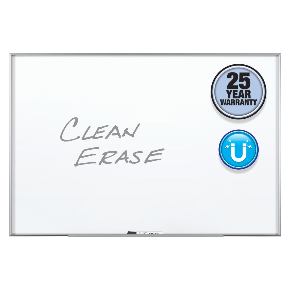 Quartet Nano Magnetic Dry-Erase Whiteboard, 36in x 48in, Aluminum Frame With Silver Finish