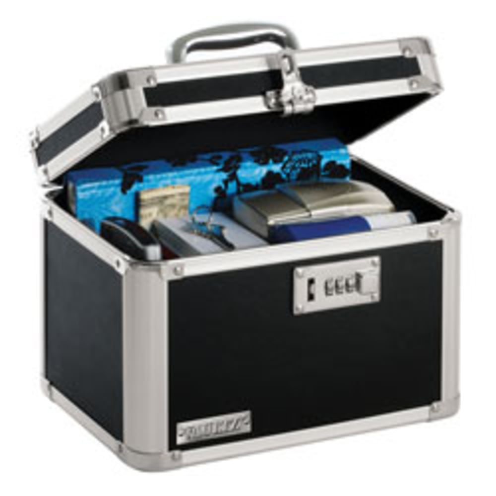 Vaultz Personal Storage Box, 7 3/4inH x 10inW x 7 1/4inD, Black