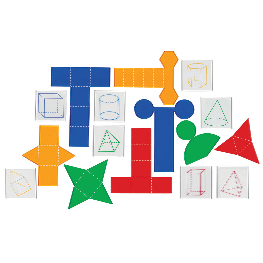 Learning Resources Folding Geometric Shapes And Overhead Folding Geometric Shapes Set, Grades 2-12, Set Of 32