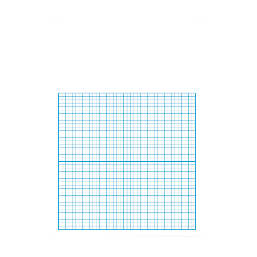 Flipside 1/4in Graph Dry-Erase Board Class Pack, 16in x 11in x 1/16in, White/Blue, Pack Of 12