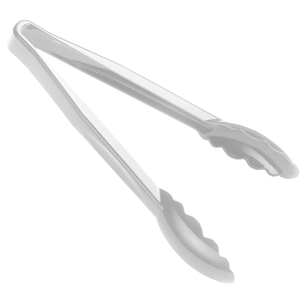 Cambro Plastic Tongs, Scallop Grip, 9in, Clear, Pack Of 12 Tongs