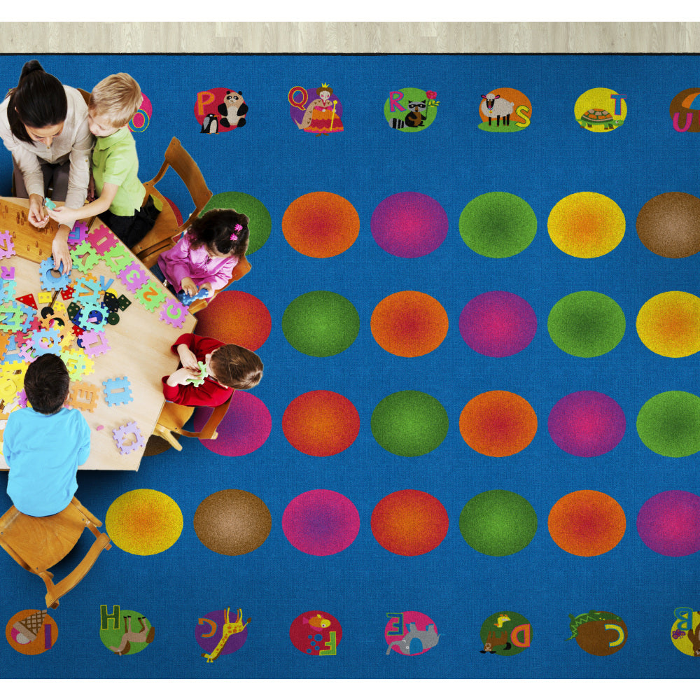 Flagship Carpets Circle Time Learning Rug, Rectangle, 10ft 9in x 13ft 2in, Multicolor
