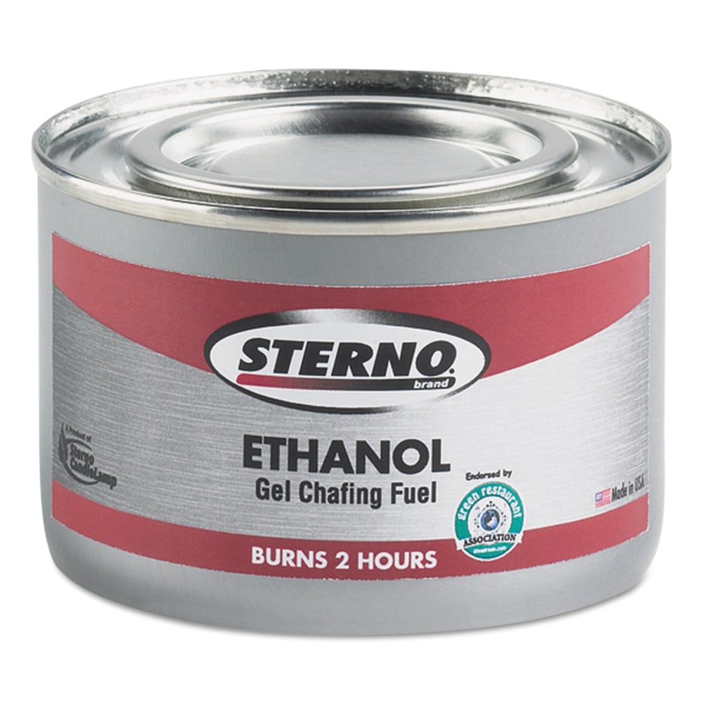 Sterno Products Ethanol Gel Chafing Fuel Cans, 182.4 Gm, Pack Of 72 Cans