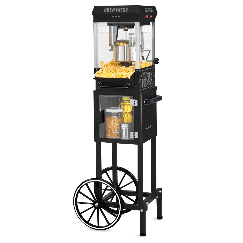 Nostalgia Electrics Vintage Popcorn Cart, Black