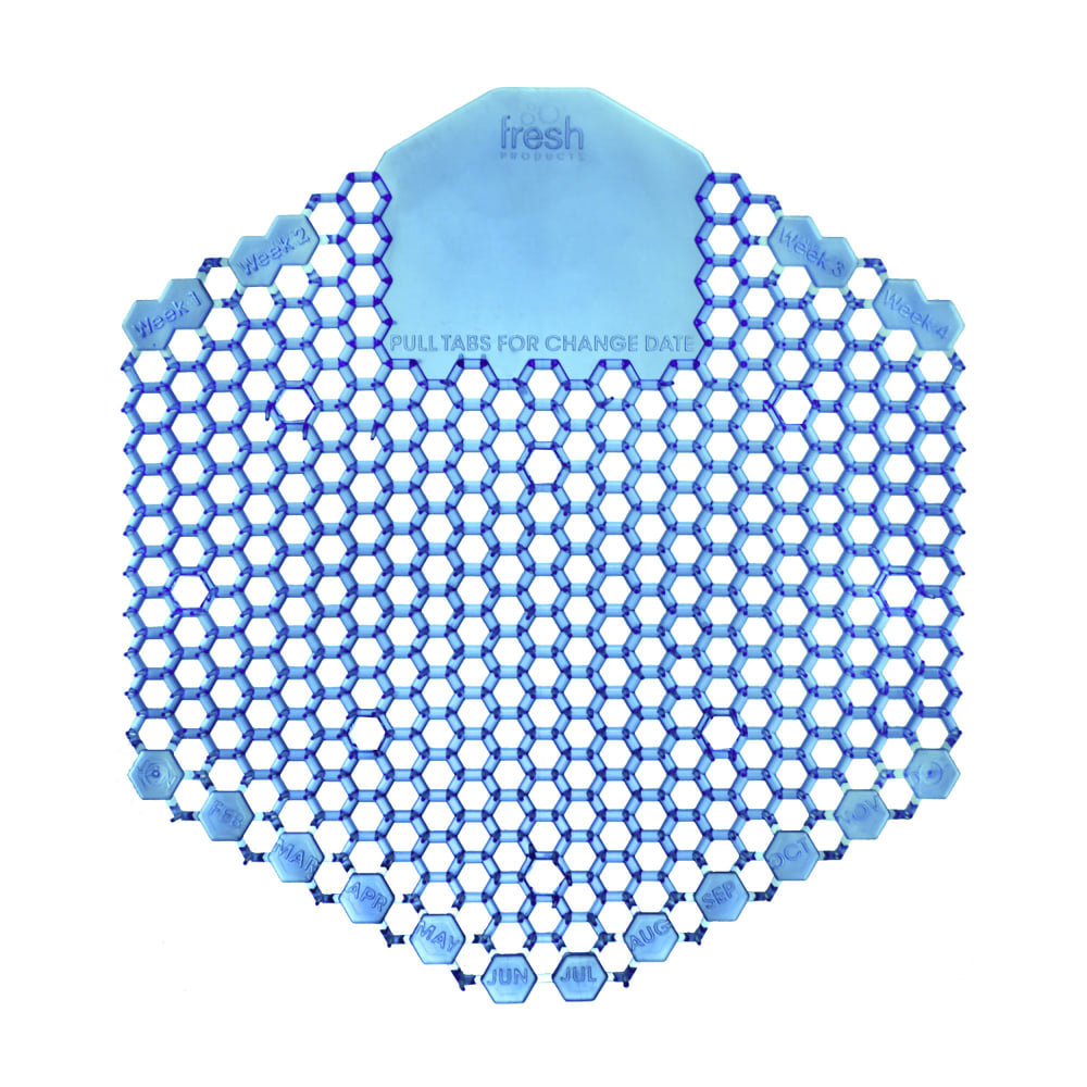Fresh Products Wave 3-D Urinal Screens, 7in, Cotton Blossom Scent, Blue, Pack Of 60 Urinal Screens