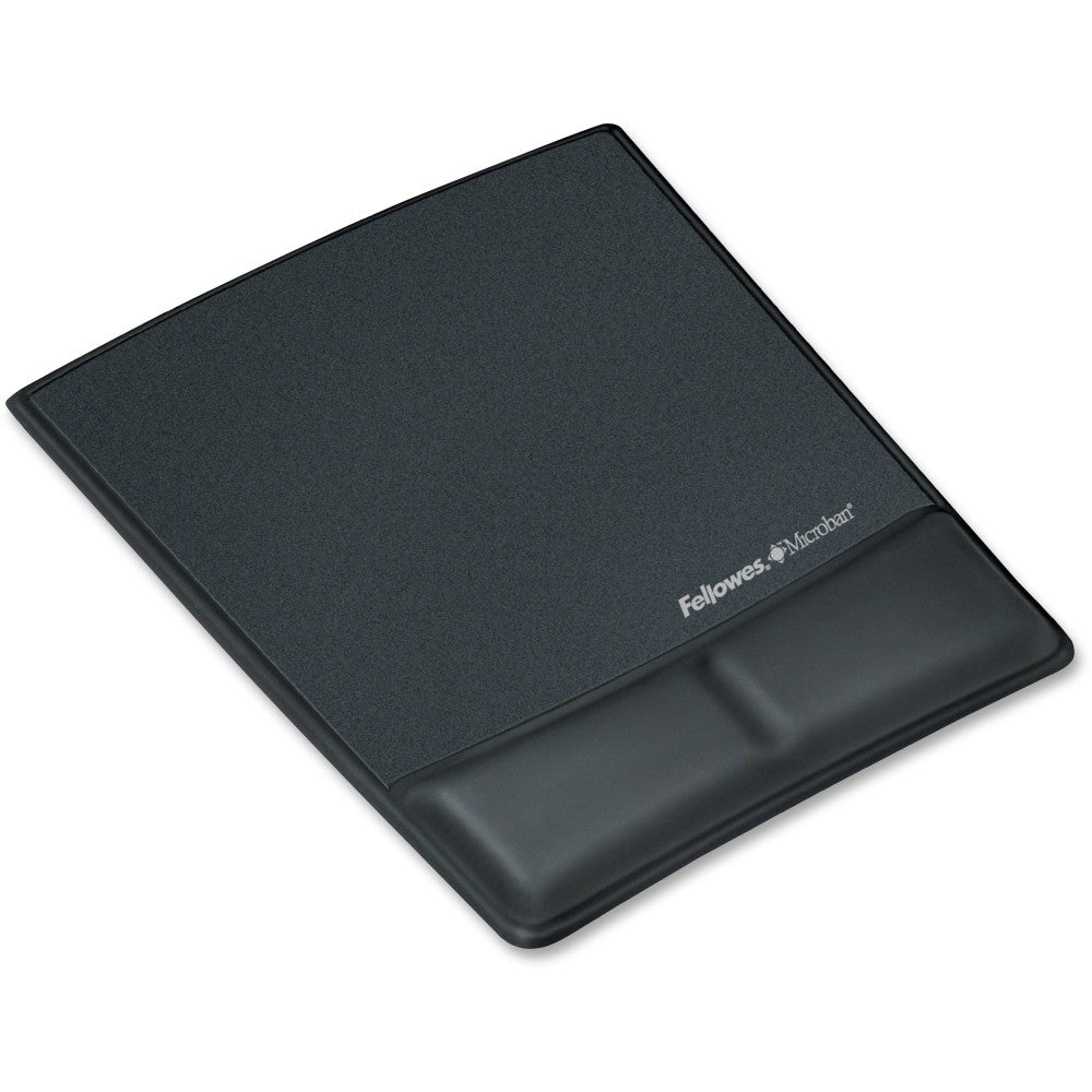 Fellowes Professional Series Antimicrobial Wrist/Palm Support And Mouse Pad, Black, FEL9180901