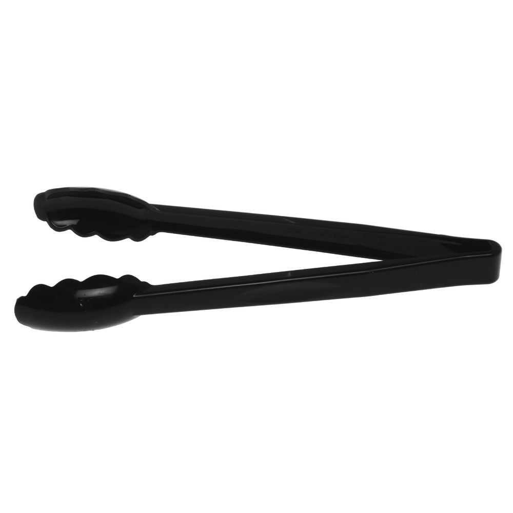 Cambro Plastic Tongs, Scallop Grip, 12in, Black, Pack Of 12 Tongs