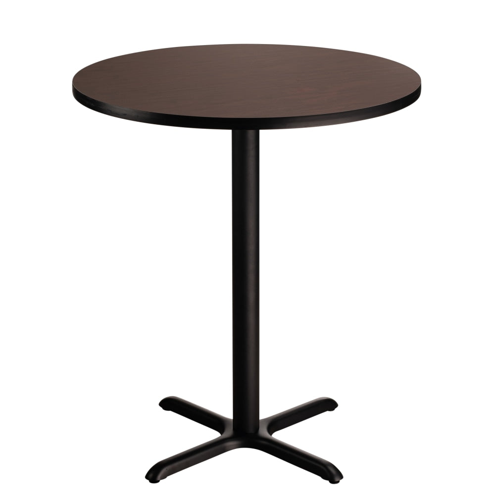 National Public Seating Cafe Table, 42inH x 36inW x 36inD, Mahogany/Black