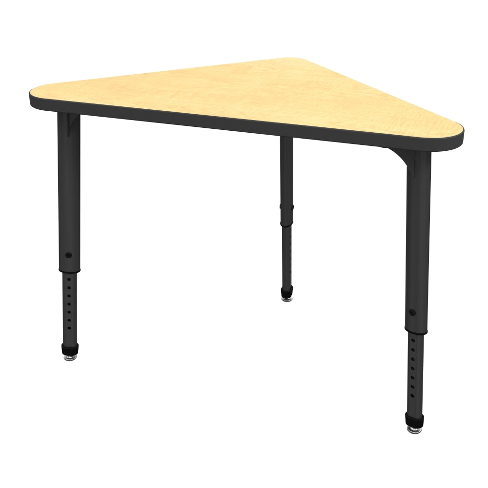 Marco Group Apex Series Adjustable Triangle 41inW Student Desk, Fusion Maple/Black