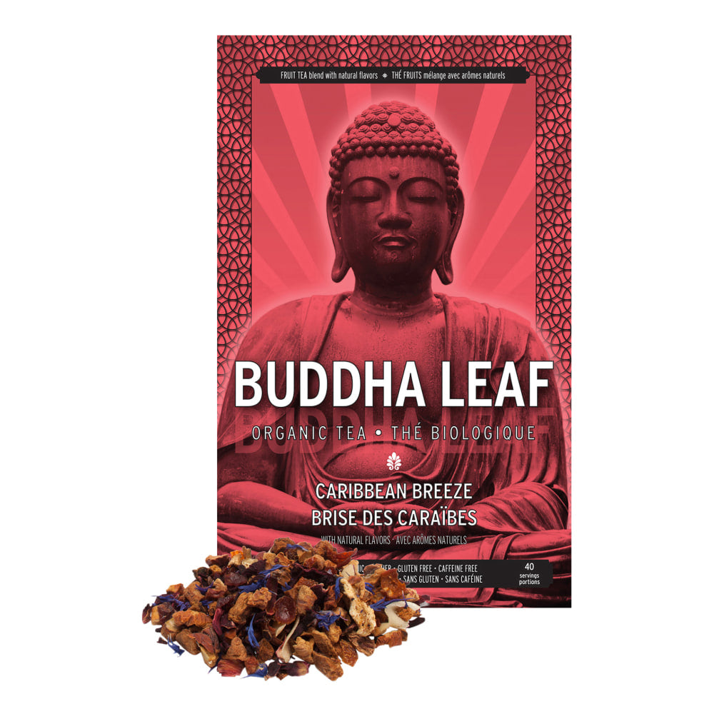 Tea Squared Buddha Caribbean Breeze Organic Loose Leaf Tea, 2.8 Oz, Carton Of 6 Bags