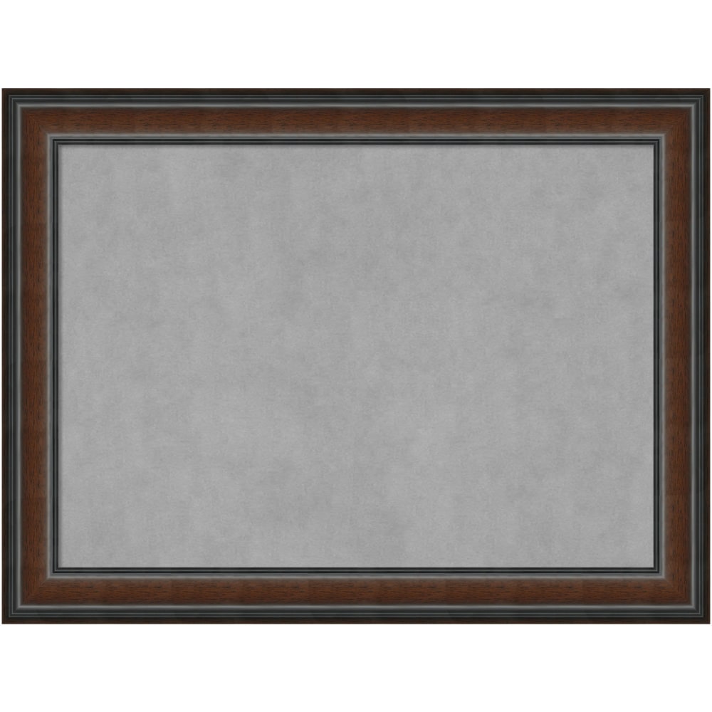 Amanti Art Magnetic Bulletin Board, Steel/Aluminum, 33in x 25in, Cyprus Walnut Wood Frame