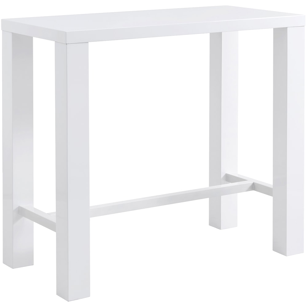 Eurostyle Abby Bar Table, 42inH x 47inW x 23-1/2inD, High Gloss White