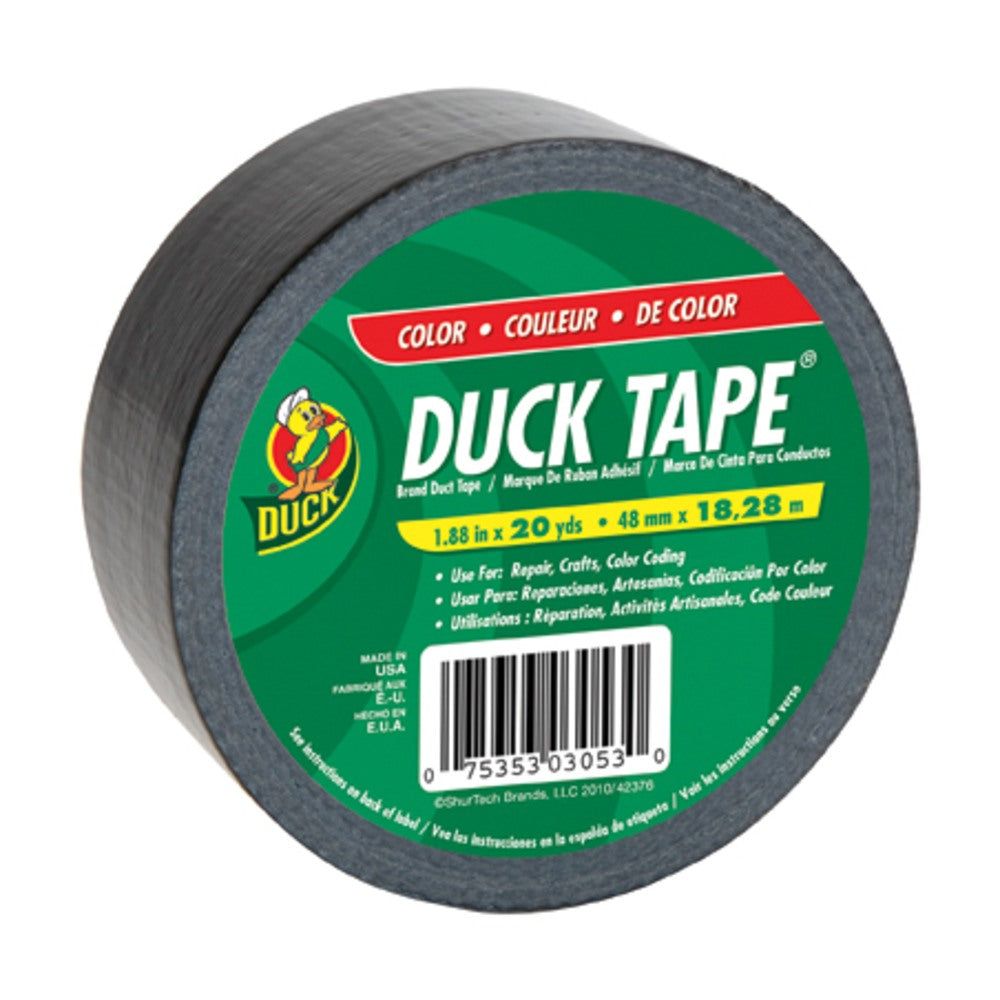 Duck Brand Brand Color Duct Tape - 20 yd Length x 1.88in Width - 1 / Roll - Black