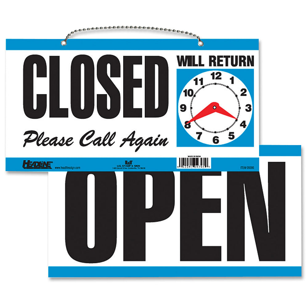 U.S. Stamp & Sign "Open/Closed" Sign, 6inH x 11 1/2inW
